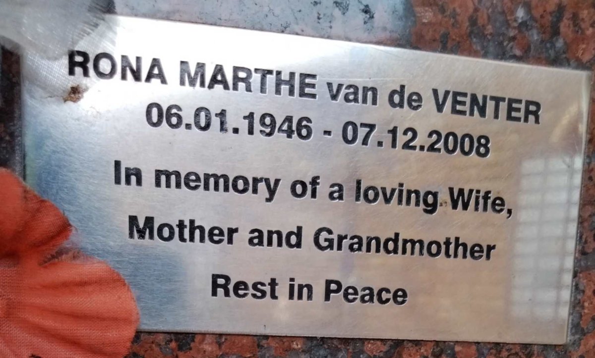 VENTER Rona Marthe, van de 1946-2008
