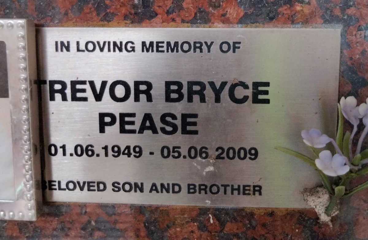 PEASE Trevor Bryce 1949-2009