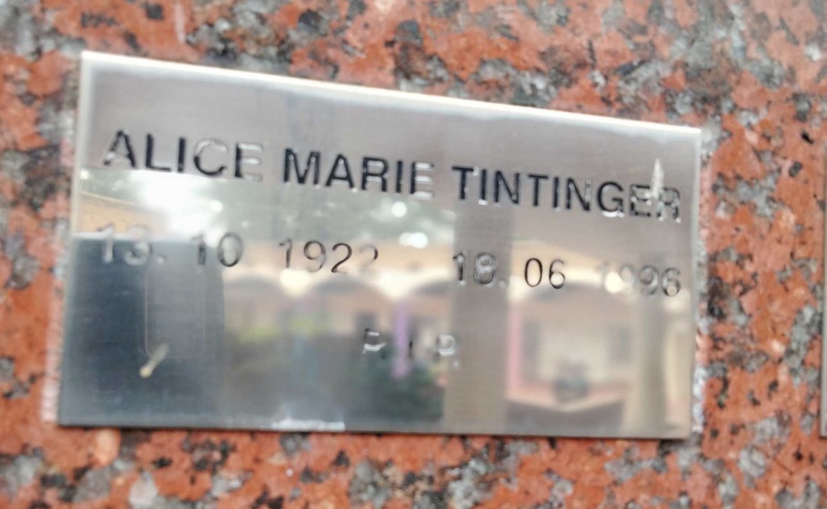 TINTINGER Alice Marie 1922-1996