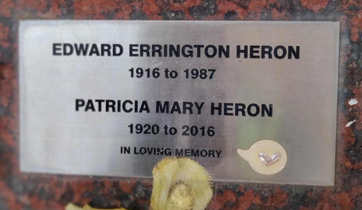 HERON Edward Errington 1916-1987 & Patricia Mary 1920-2016