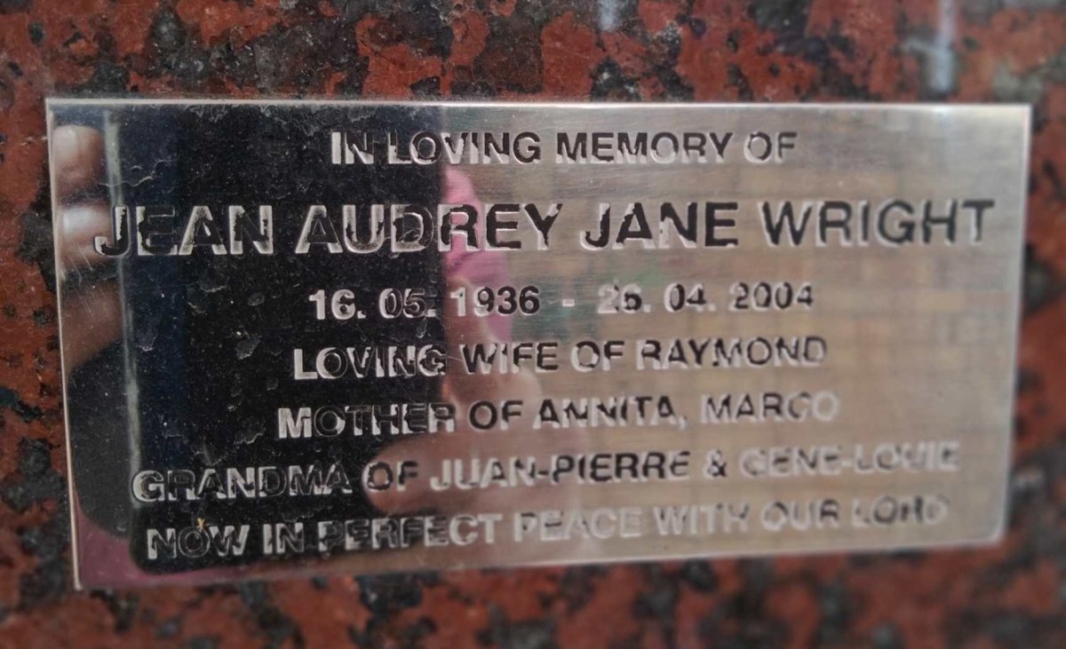 WRIGHT Jean Audrey Jane 1936-2004