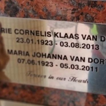 DORT Arie Cornelis Klaas, van 1923-2013 & Maria Johanna 1923-2011