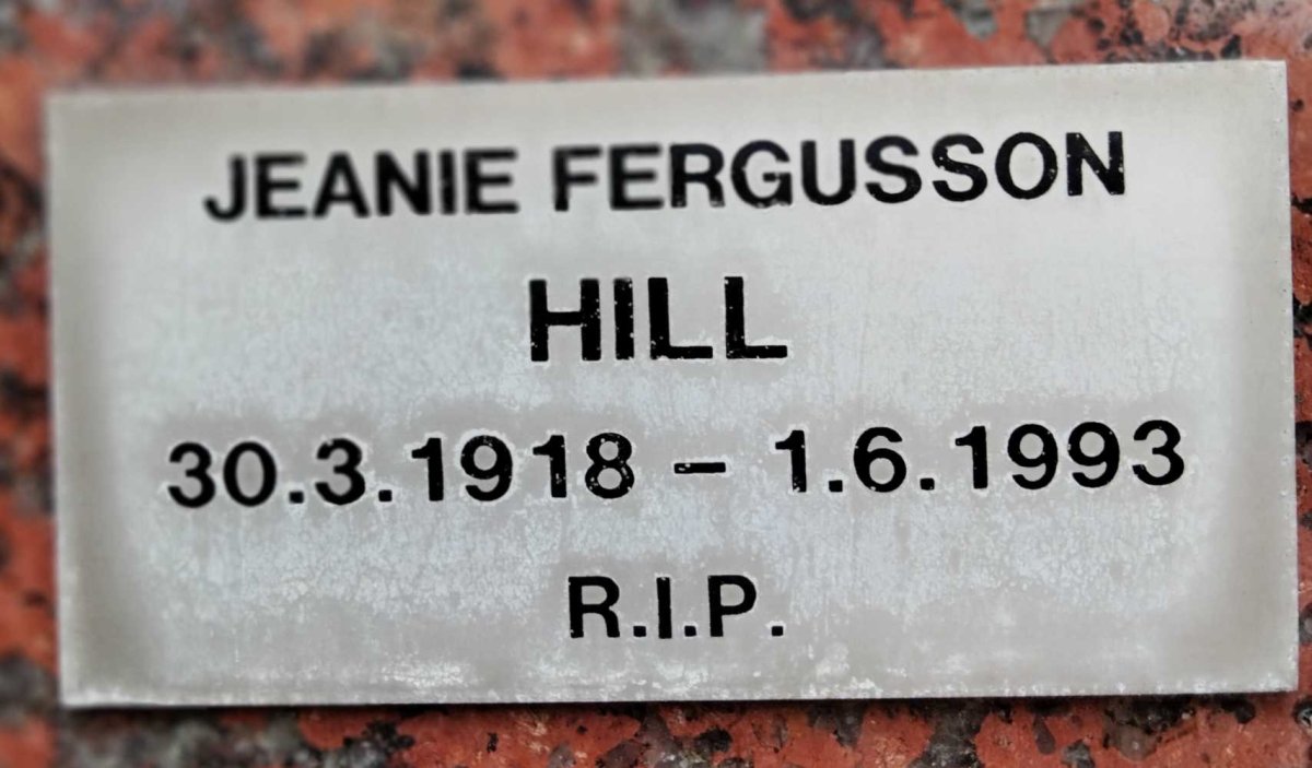 HILL Jeanie Fergusson 1918-1993