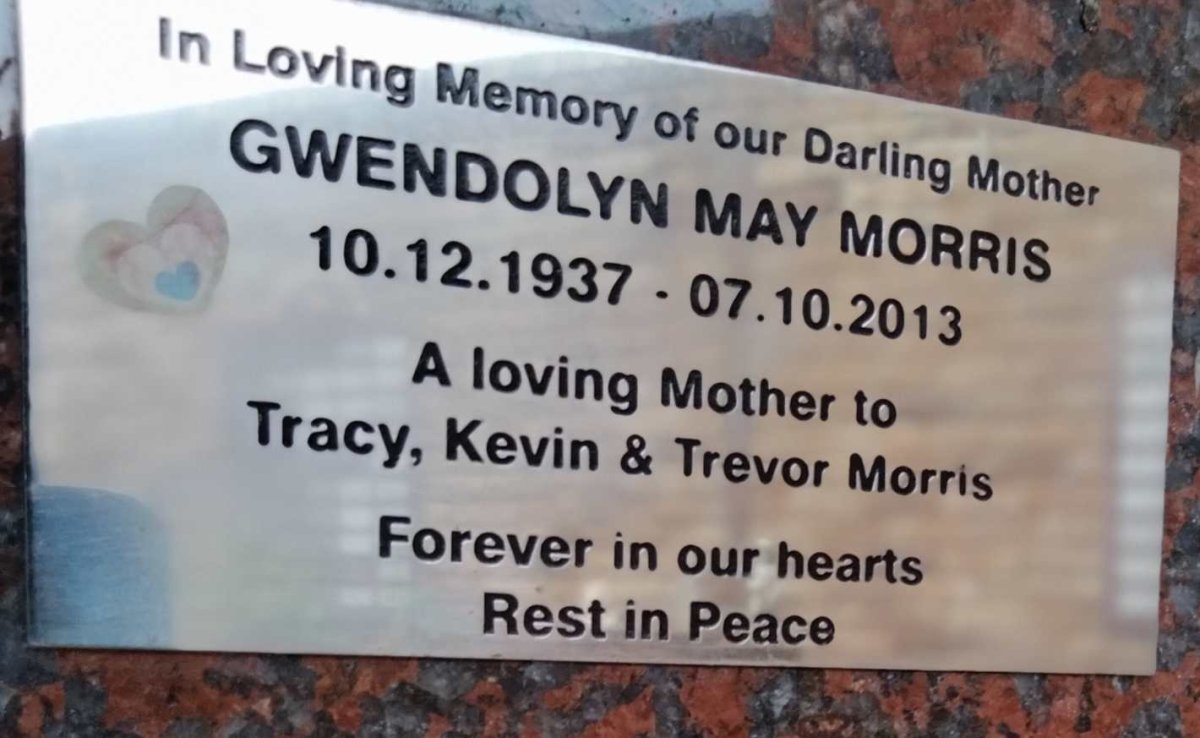 MORRIS Gwendolyn May 1937-2013