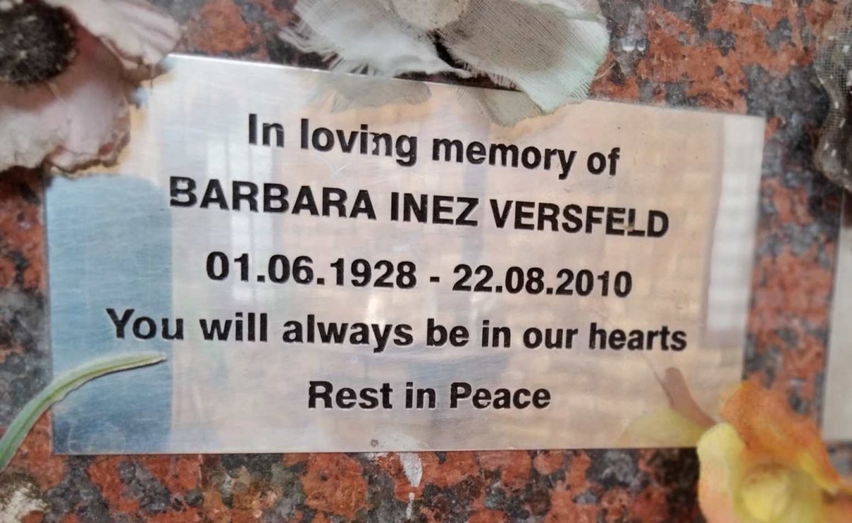 VERSFELD Barbara Inez 1928-2010
