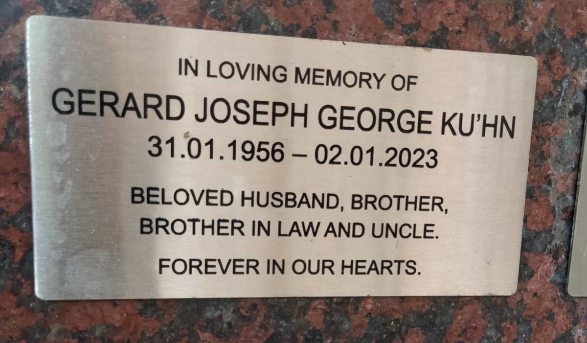 KU'HN Gerard Joseph George 1956-2023