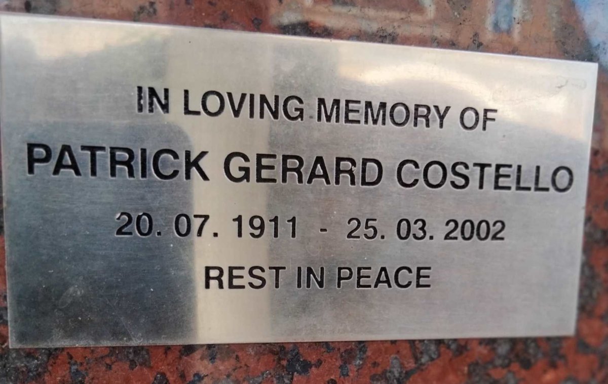 COSTELLO Patrick Gerard 1911-2002