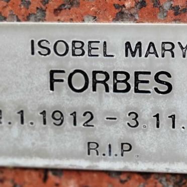 FORBES Isobel Mary 1912-1986 