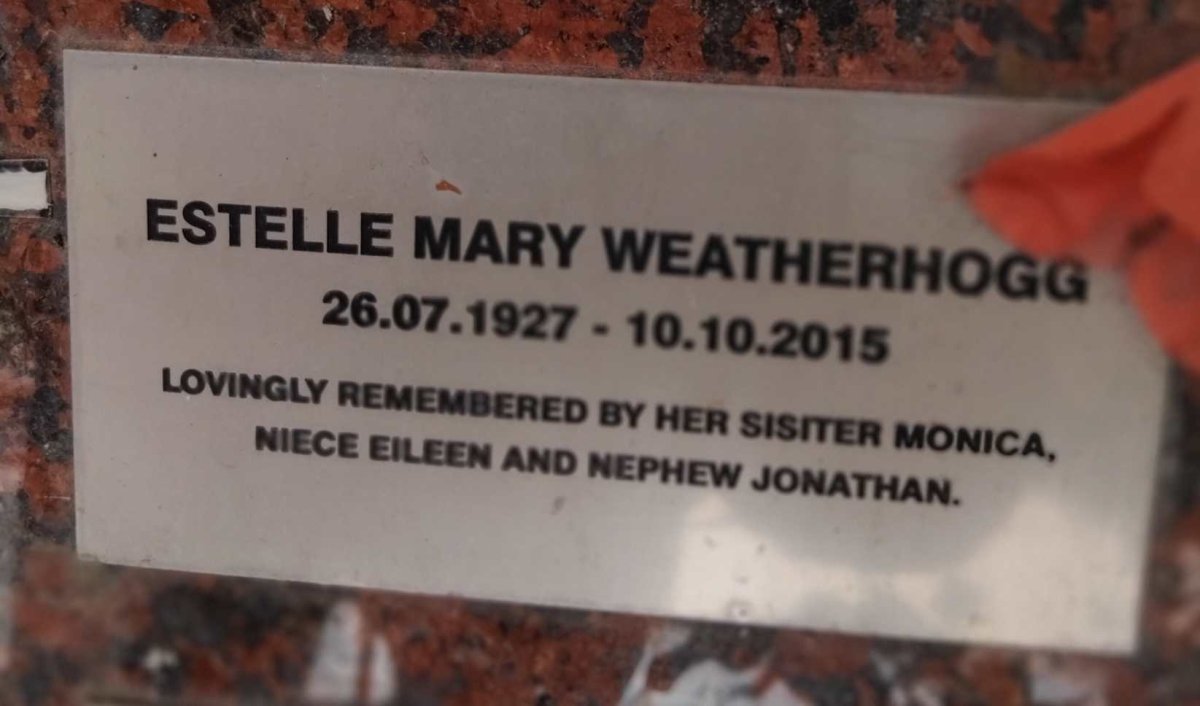 WEATHERHOGG Estelle Mary 1927-2015