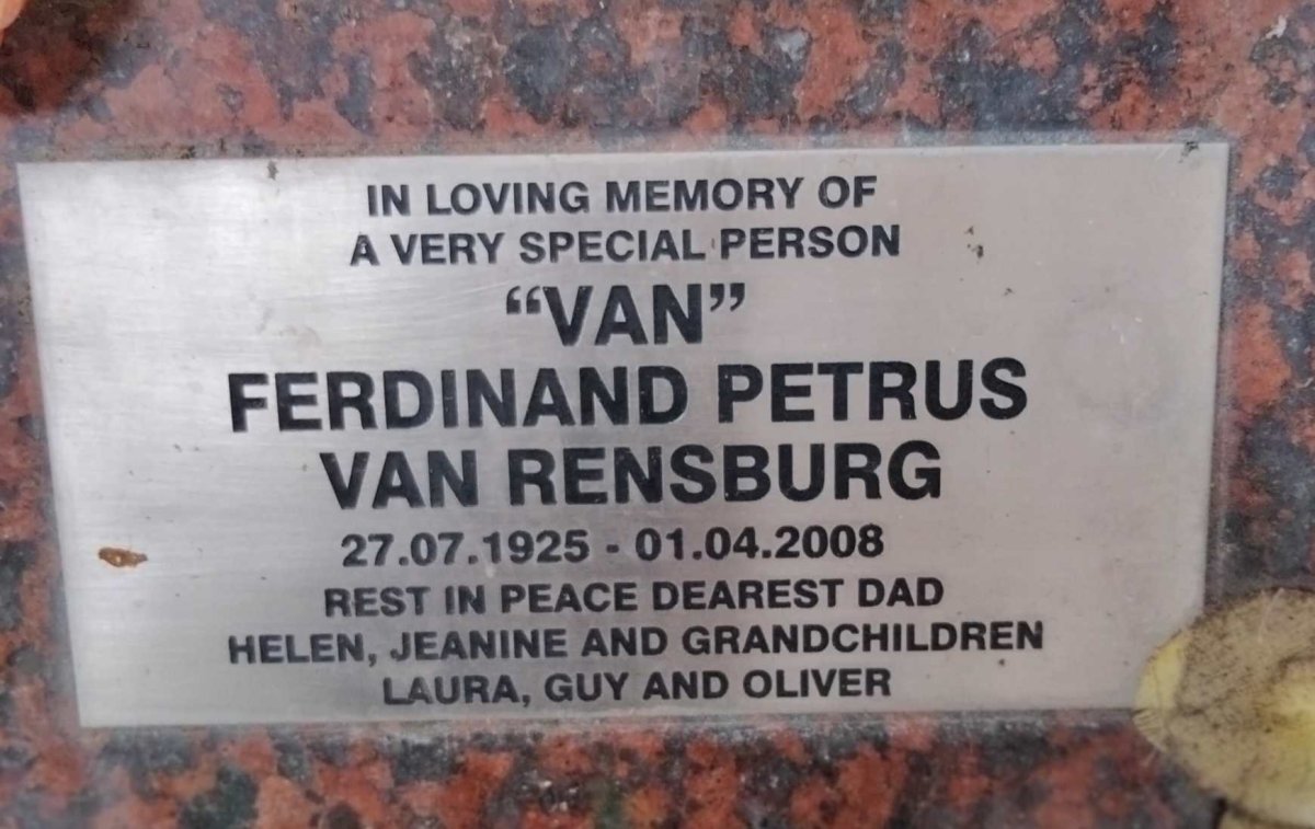 RENSBURG Ferdinand Petrus, van 1925-2008