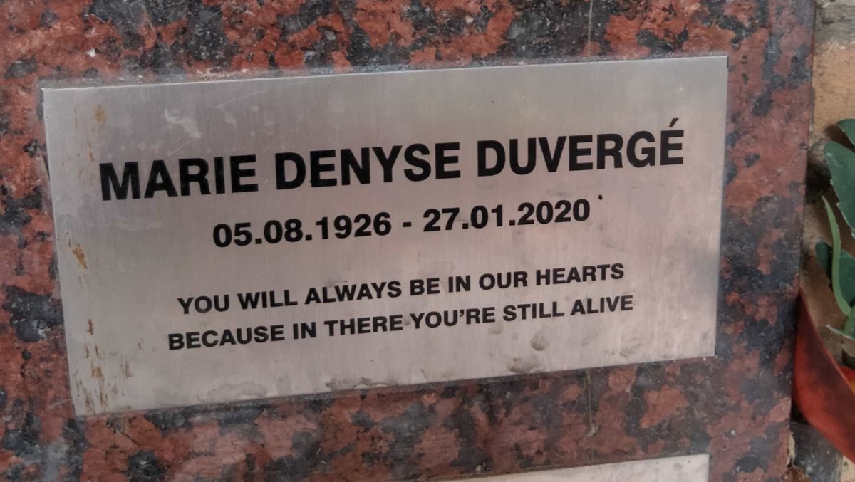 DUVERGE Marie Denyse 1926-2020