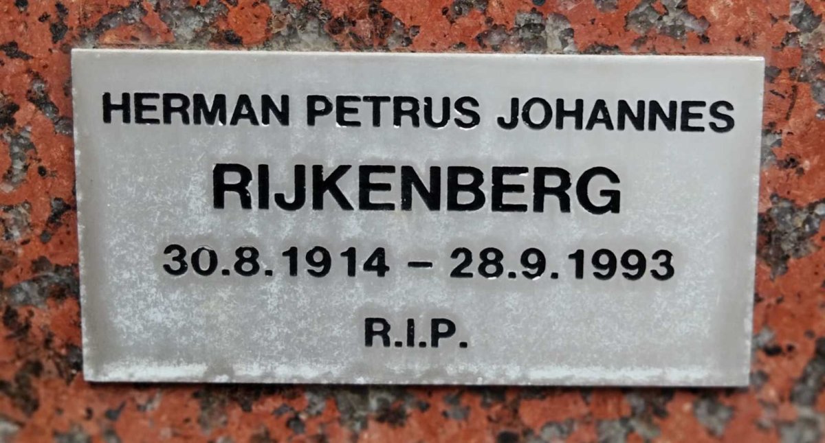 RIJKENBERG Herman Petrus Johannes 1914-1993
