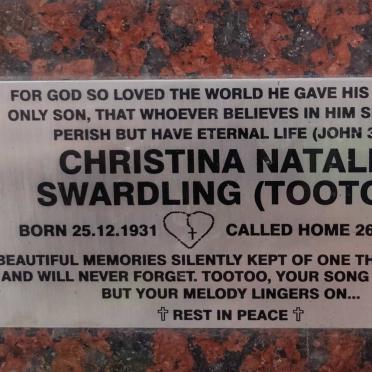 SWARDLING Christina Natalie 1931-2019