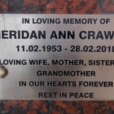 CRAWFORD Sheridan Ann 1953-2018
