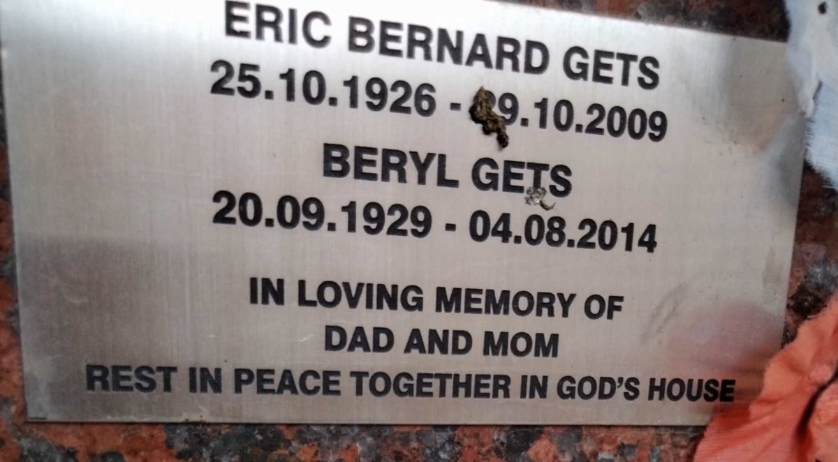 GETS Eric Bernard 1926-2009 & Beryl 1929-2014