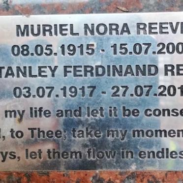 REEVE Stanley Ferdinand 1917-2010 & Muriel Nora 1915-2009