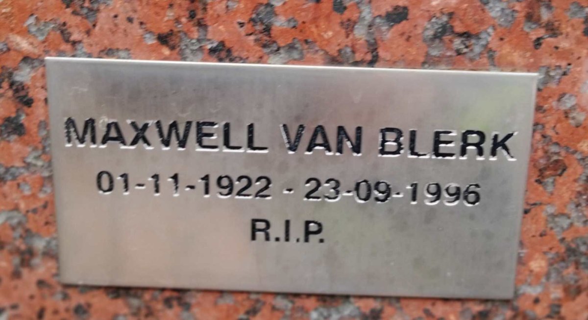 BLERK Maxwell, van 1922-1996