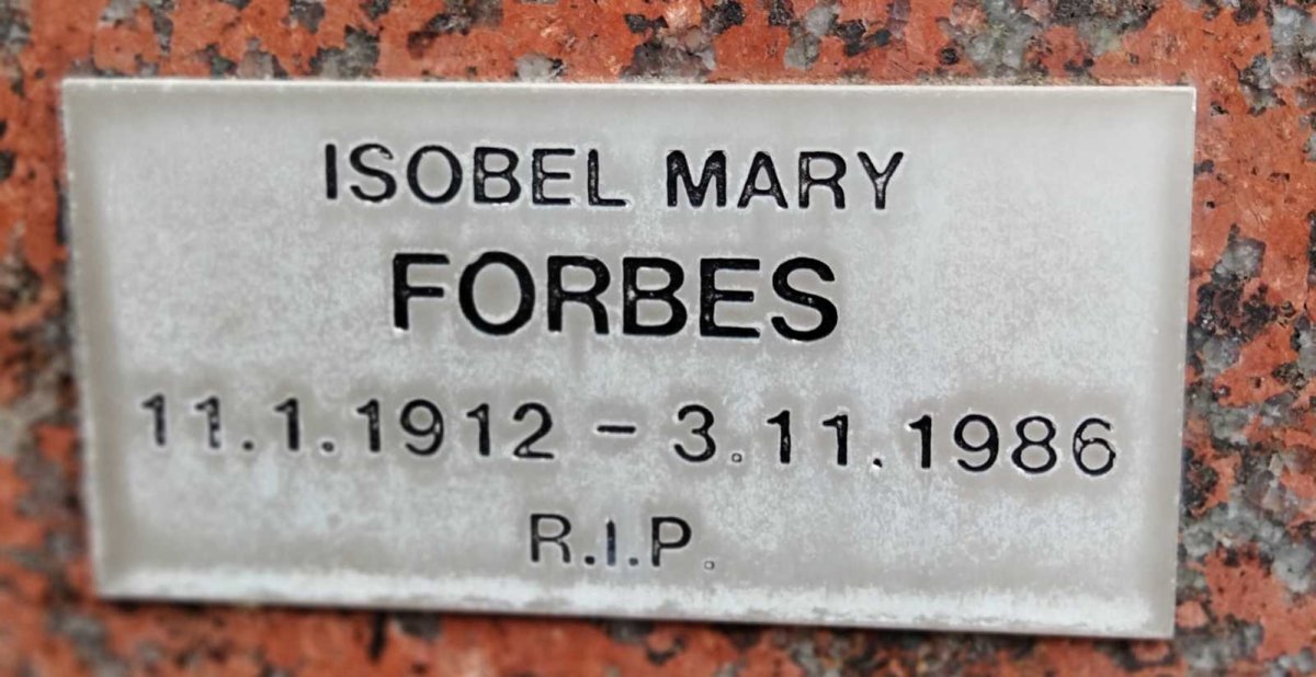 FORBES Isobel Mary 1912-1986 