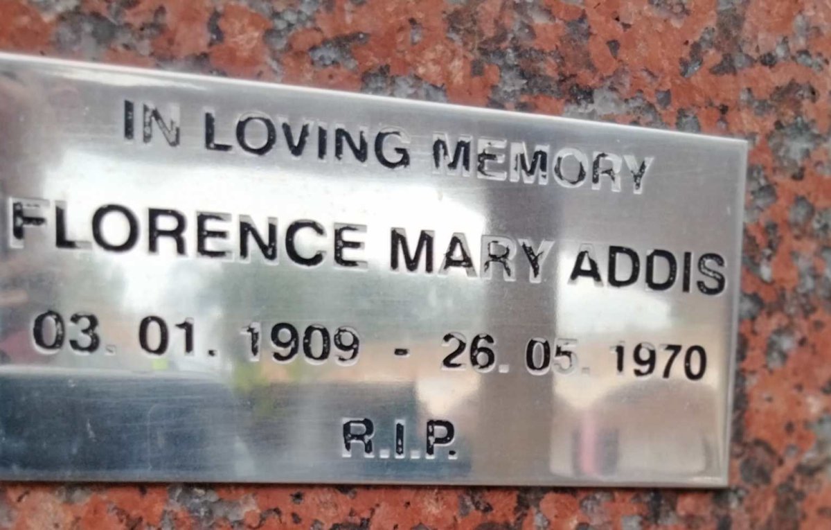 ADDIS Florence Mary 1909-1970