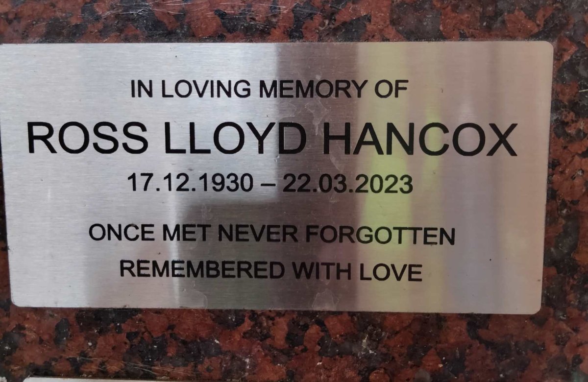 HANCOX Ross Lloyd 1930-2023