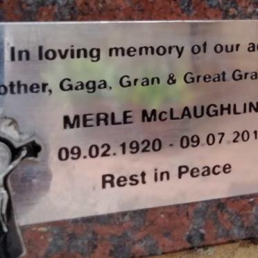 MCLAUGHLIN Merle 1920-2012