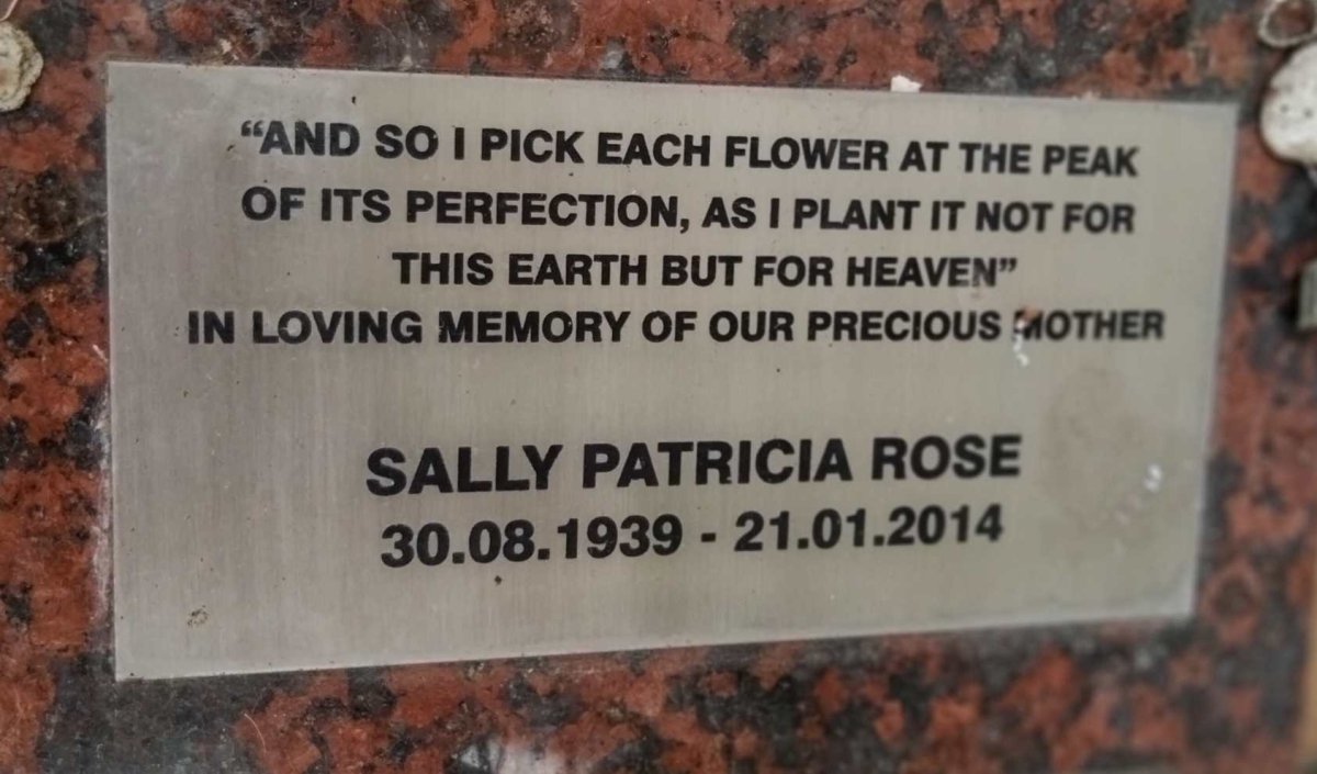 ROSE Sally Patricia 1939-2014