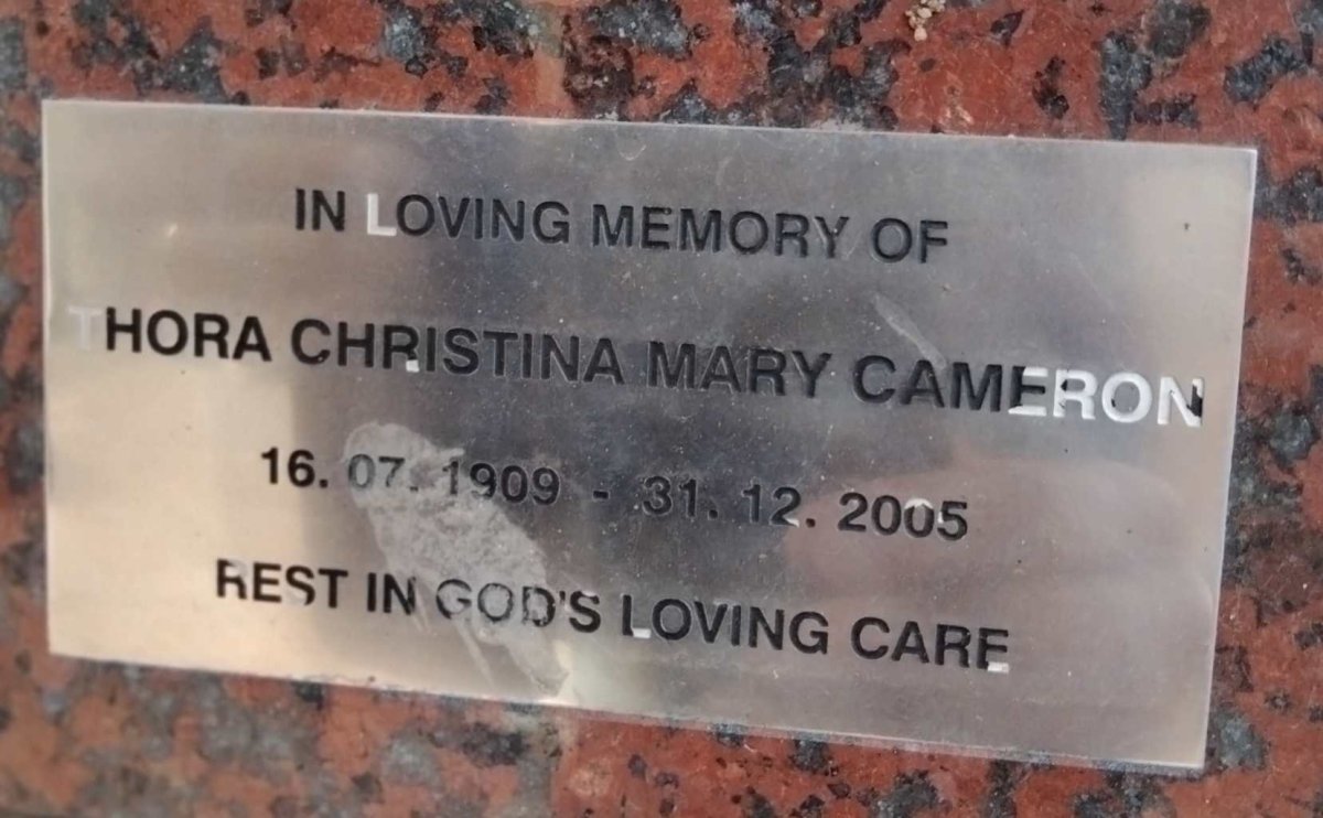 CAMERON Hora Christina Mary 1909-2005