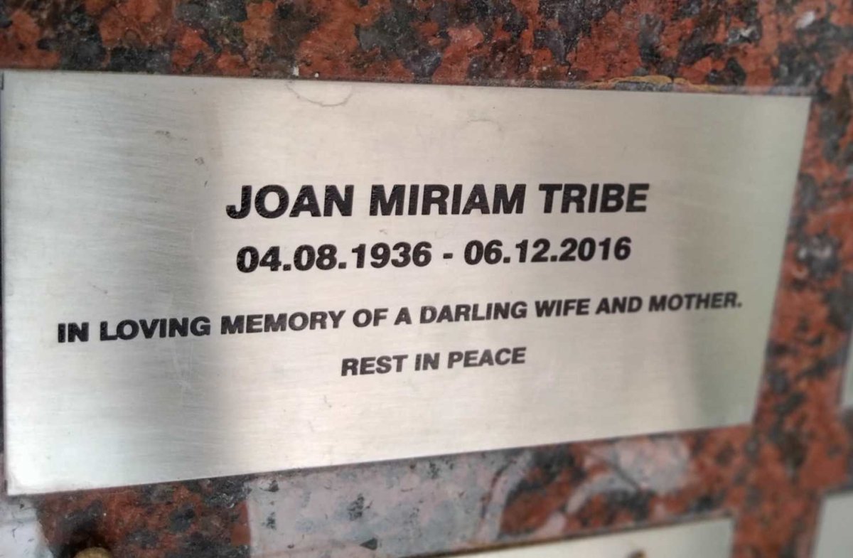 TRIBE Joan Miriam 1936-2016
