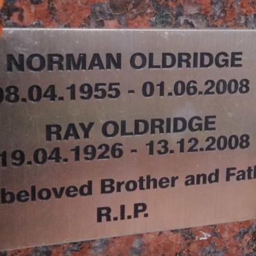 OLDRIDGE Ray 1926-2008 :: OLDRIDGE Norman 1955-2008