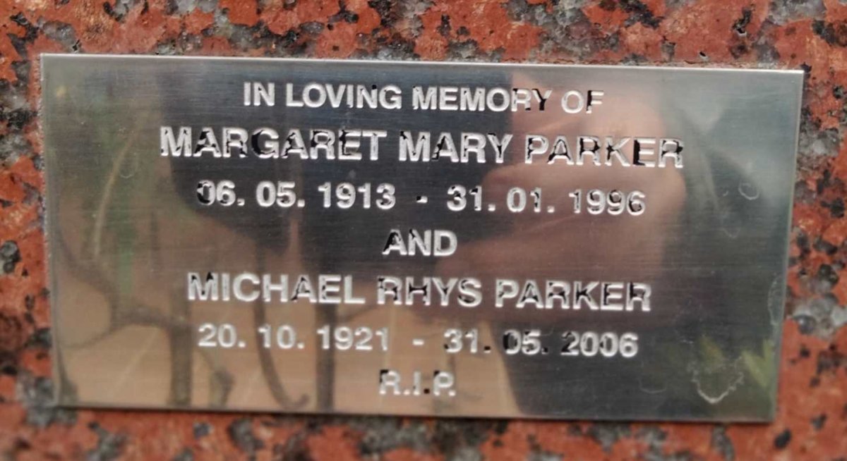 PARKER Michael Rhys 1921-2006 & Margaret Mary 1913-1996