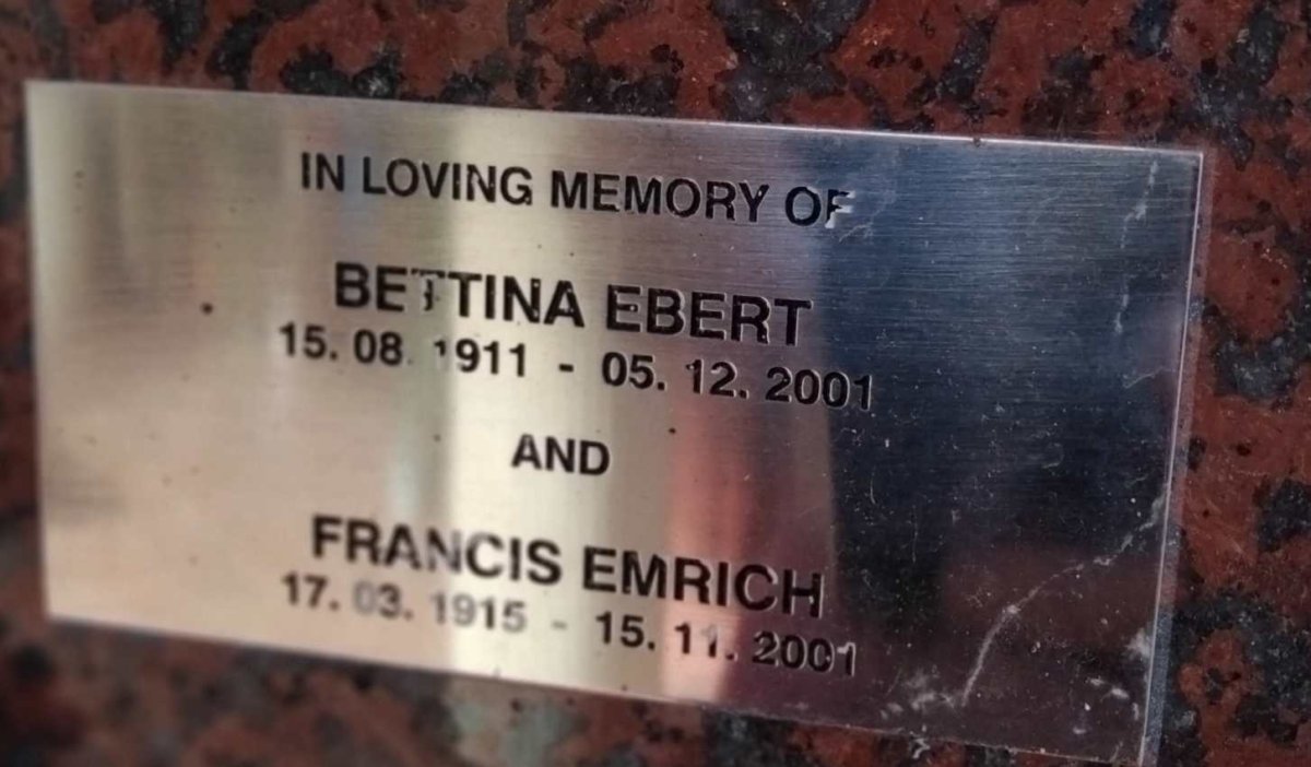 EBERT Bettina 1911-2001 :: EMRICH Francis 1915-2001
