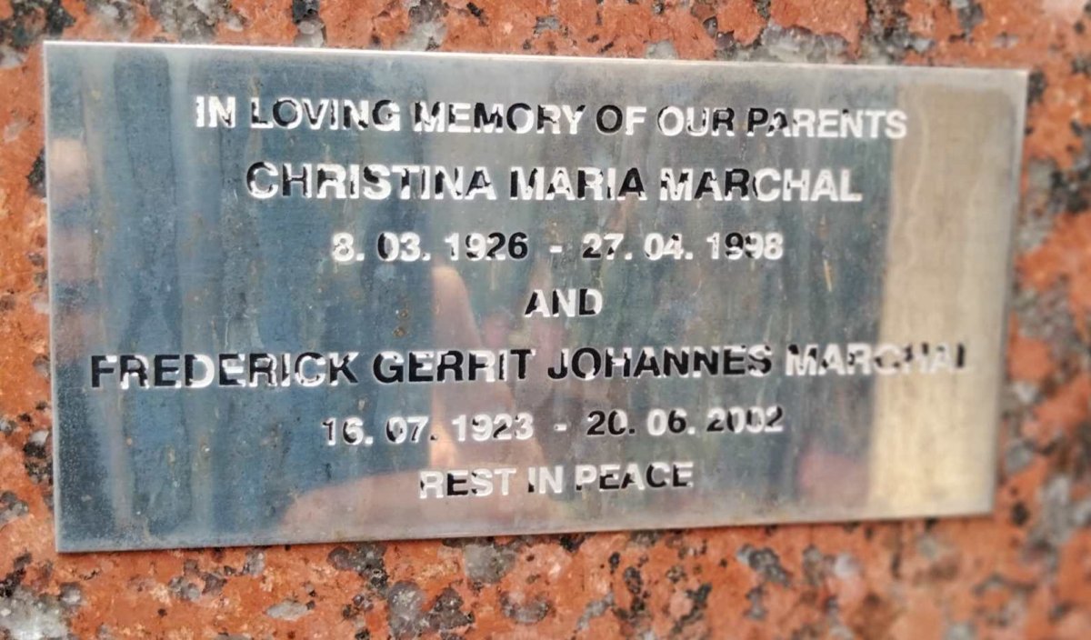 MARCHAL Frederick Gerrit Johannes 1923-2002 & Christina Maria 1926-1998