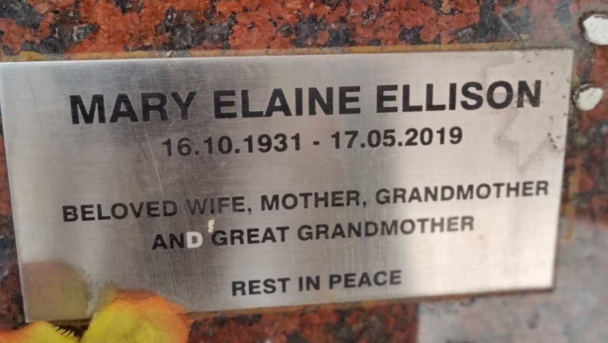 ELLISON Mary Elaine 1931-2019