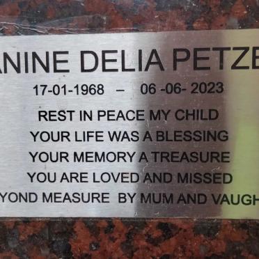 PETZER Janine Delia 1968-2023