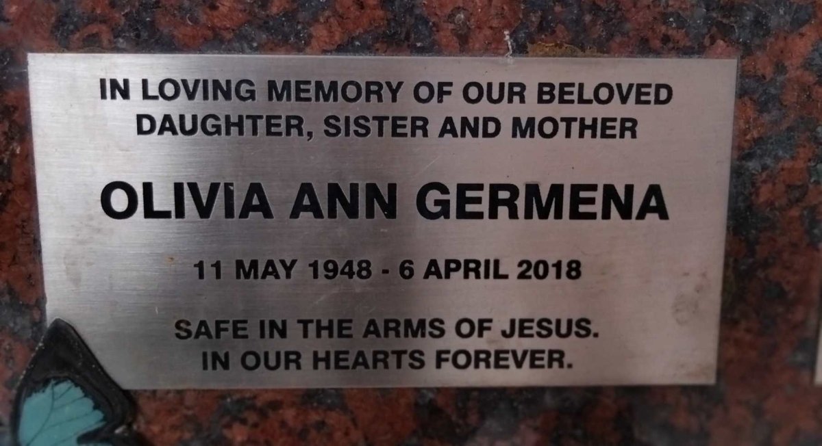 GERMENA Olivia Ann 1948-2018