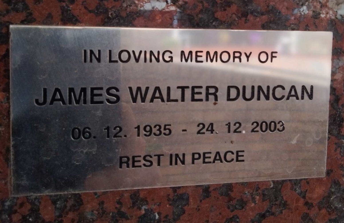 DUNCAN James Walter 1935-2003