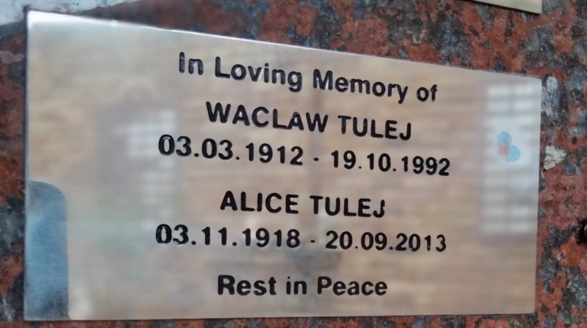 TULEJ Waclaw 1912-1992 & Alice 1918-2013