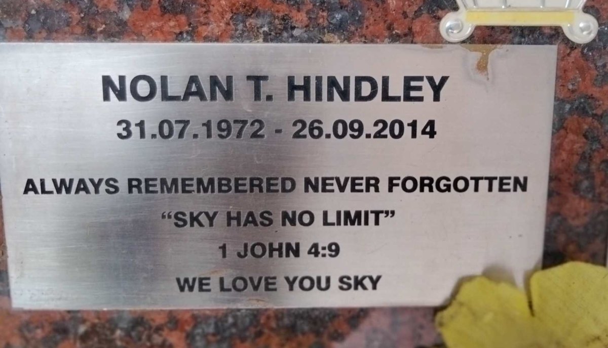 HINDLEY Nolan T. 1972-2014