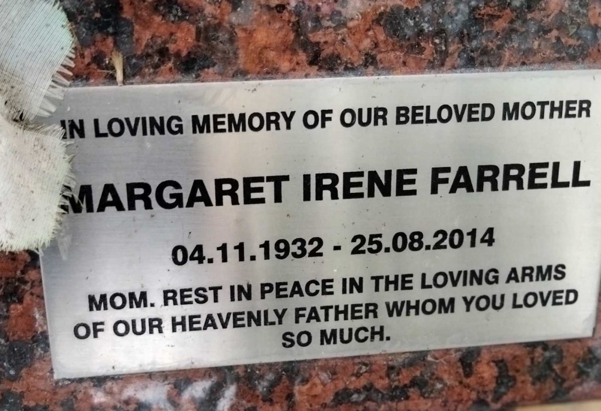 FARRELL Margaret Irene 1932-2014