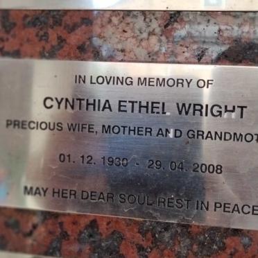 WRIGHT Cynthia Ethel 1930-2008