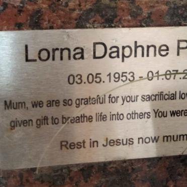 PENFOLD Lorna Daphne 1953-2021