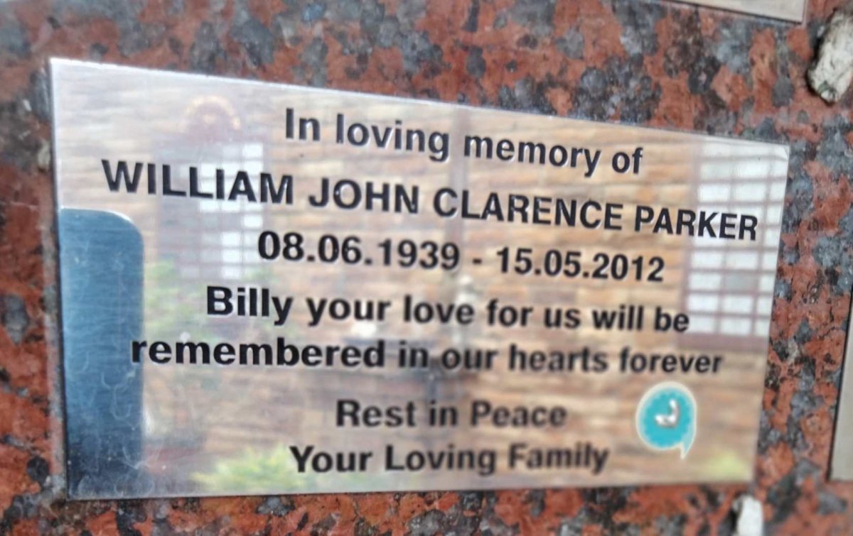 PARKER William John Clarence 1939-2012