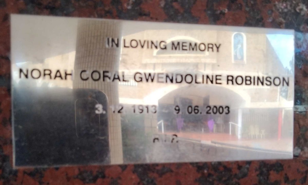 ROBINSON Norah Coral Gwendoline 1913-2003