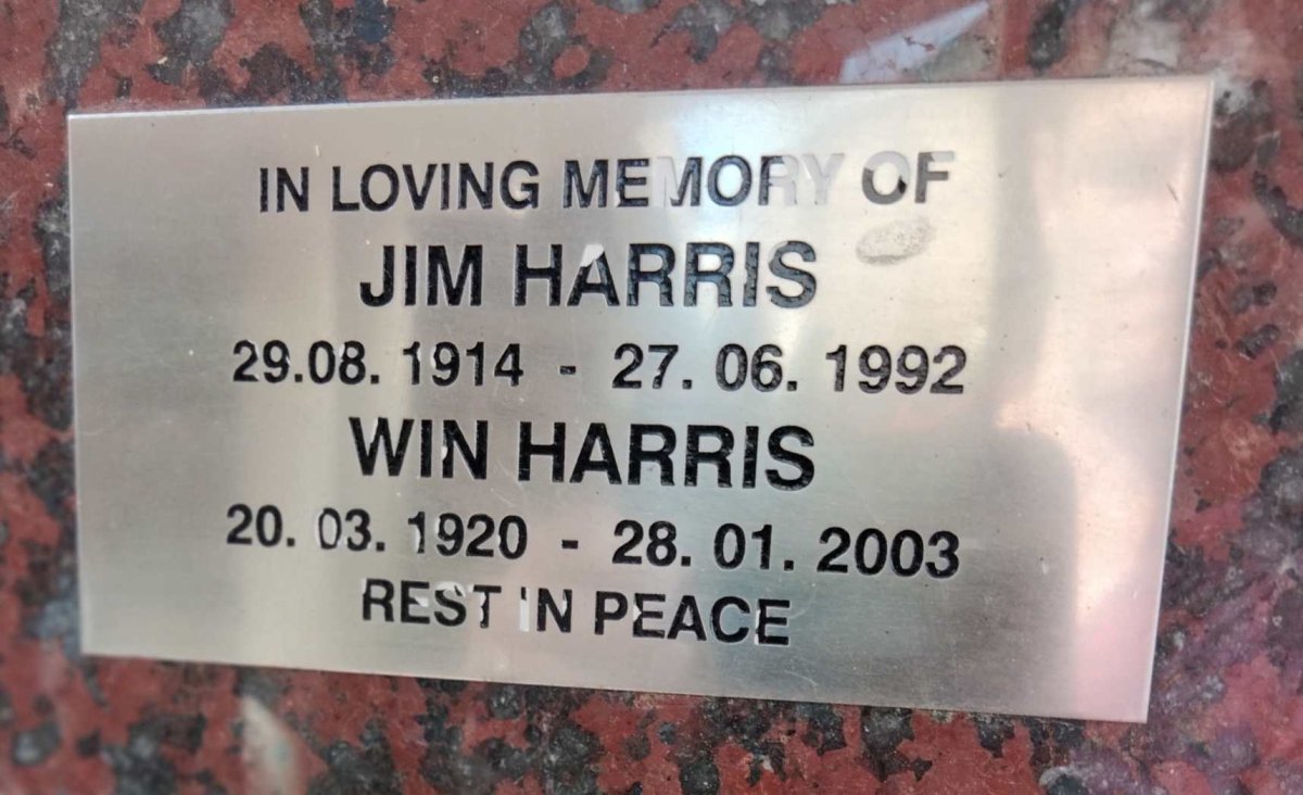HARRIS Jim 1914-1992 & Win 1920-2003