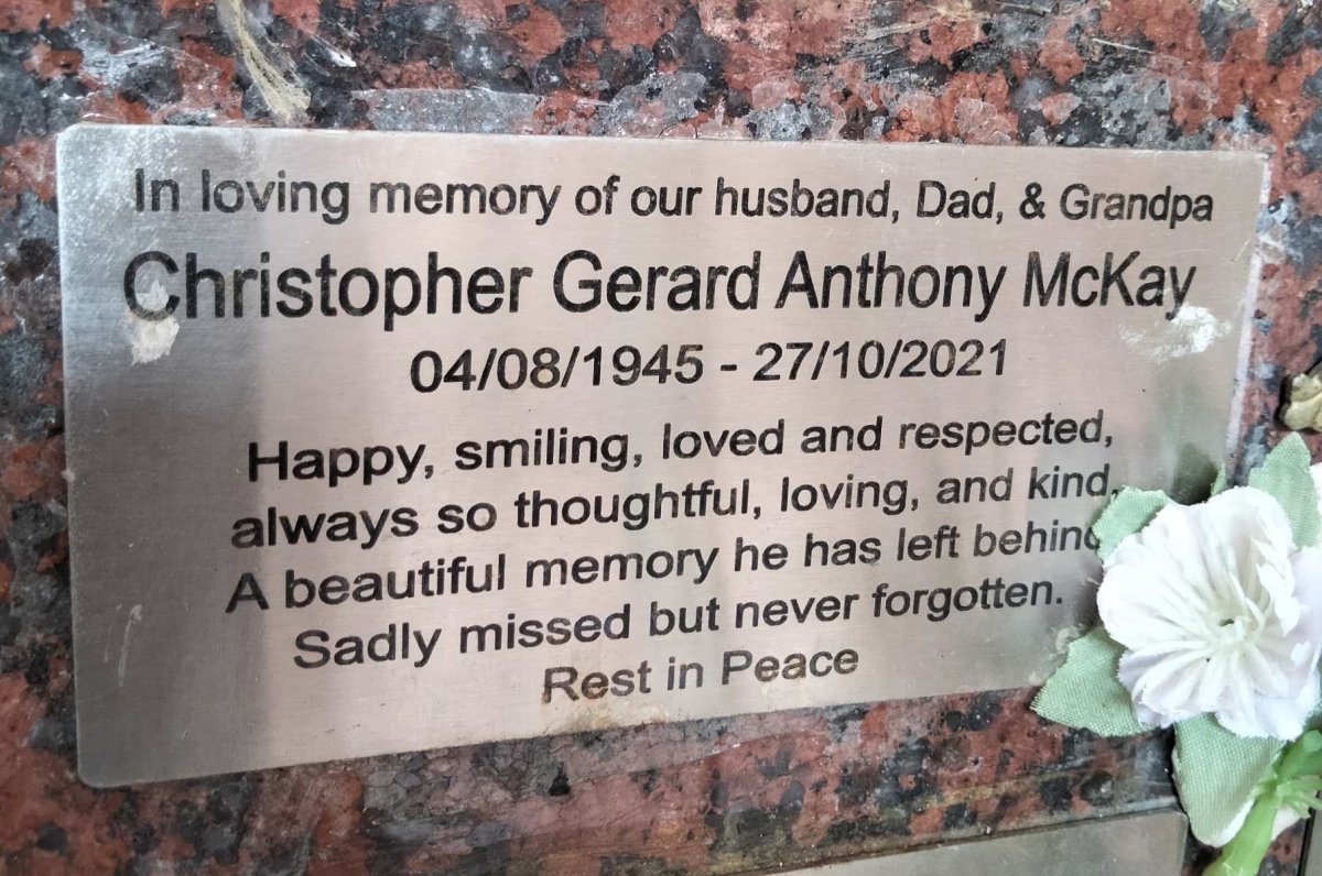 MCKAY Christopher Gerard Anthony 1945-2021