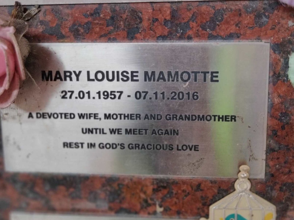 MAMOTTE Mary Louise 1957-2016