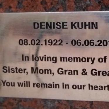 KUHN Denise 1922-2010