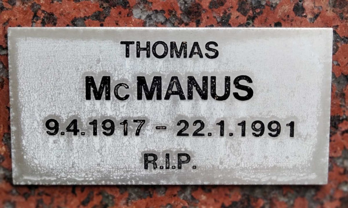 MCMANUS Thomas 1917-1991