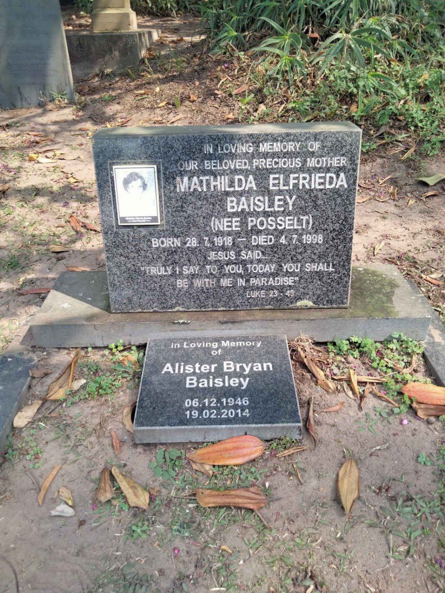 BAISLEY Mathilda Elfrieda nee POSSELT 1918-1998 :: BAISLEY Alister Bryan 1946-2014
