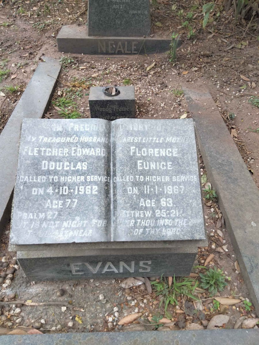 EVANS Fletcher Edward Douglas -1962 &amp; Florence Eunice -1967